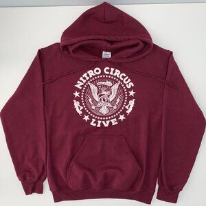 Nitro Circus Live Travis Pastrana BMX Sweater Pullover Hoodie Red Maroon Small